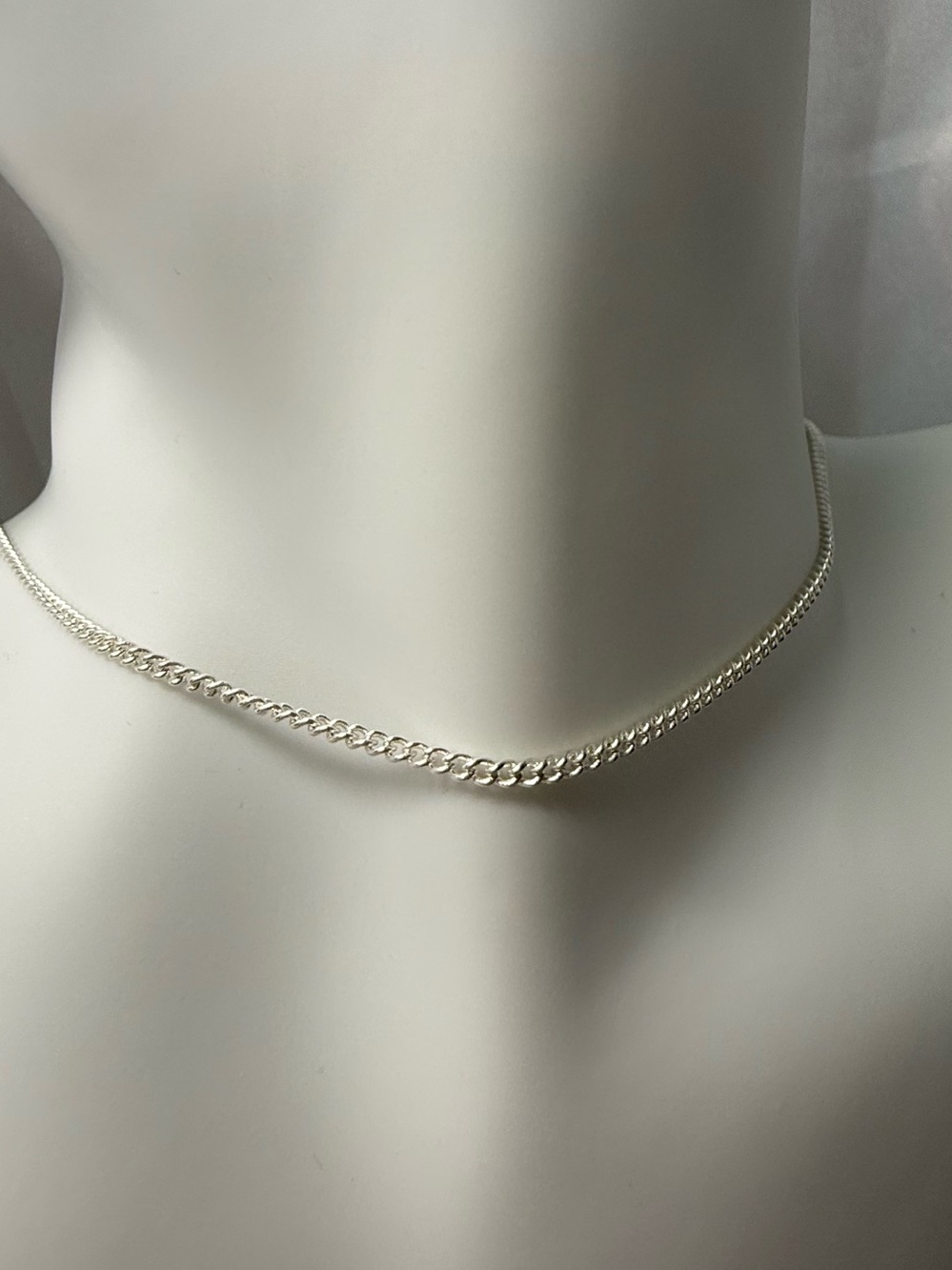 925 Sterling Silver 16” Curb Chain Necklace Dainty Minimalist Classic - Picture 2 of 5